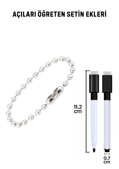 Açıları Öğreten Kartela YAZ-SİL Seti (Zincirli Kartelalar ve Yaz-SİL Kartelası) - Resim 6