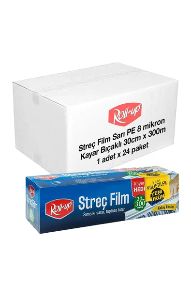 Süpertrend  Roll-up Sarı Pe Streç Film 30 Cm X 300m 8mic X 24 Paket (koli)