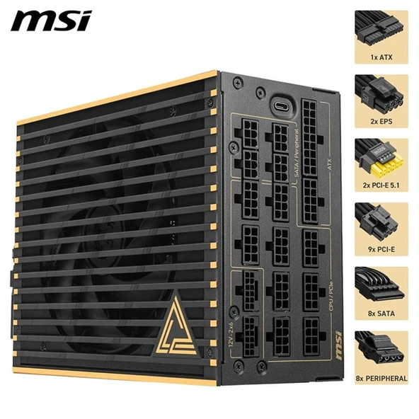 MSI 1600W 80+ TITANIUM MEG AI1600T PCIE 5.1 TAM MODÜLER POWER SUPPLY - 5