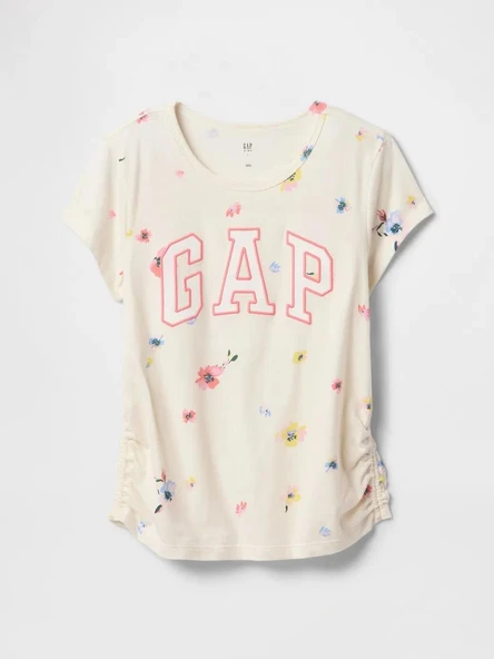 Gap V-Logo Sıde Ruched Çocuk Tişört 742430001 - 1