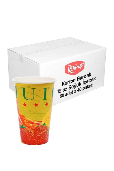 Süpertrend  Roll-up Soğuk İçecek Karton Bardak 12oz 50li X 40 Paket (koli)