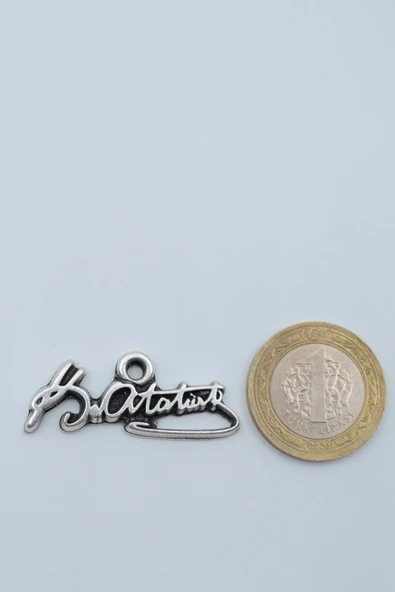 Mustafa Kemal Atatürk İmzalı Gümüş Kaplama Örme Zincir Kolye - Resim 4