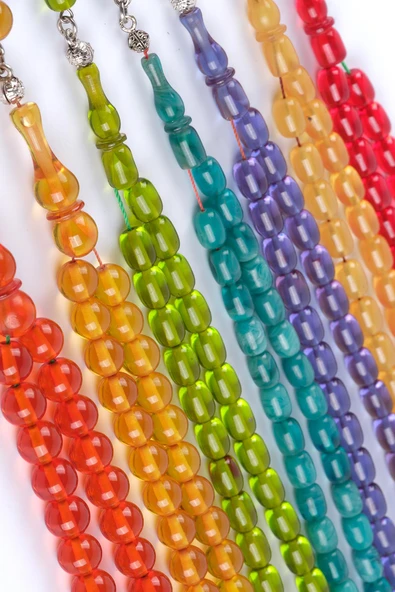 Sıkma Serisi Kırmızı Kehribar Tesbih Metal Püsküllü Tesbih Kapsül Kesim - 6