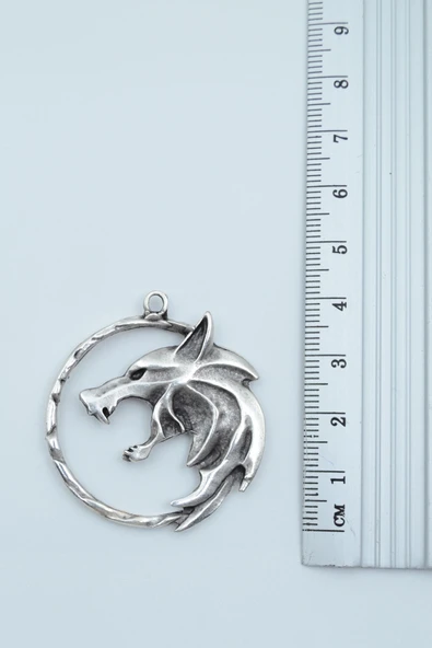 Witcher 3 Gümüş Kaplama Örme Zincir Kolye - Resim 3