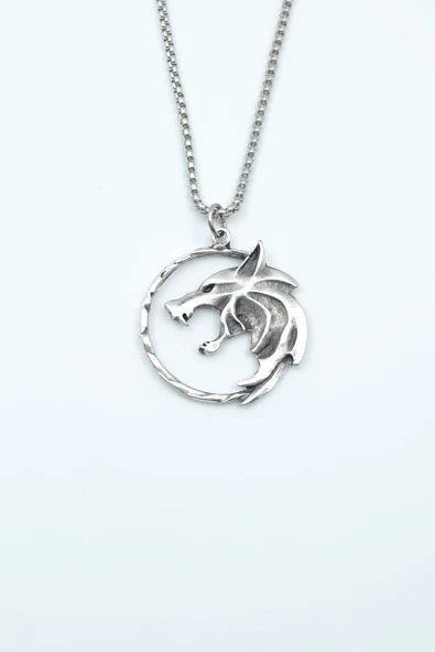 Witcher 3 Gümüş Kaplama Örme Zincir Kolye ürün görseli 1