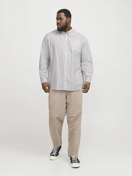 Jack Jones Oxford Plus Büyük Beden Erkek Gömlek 12286178 - 4