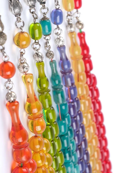 Sıkma Serisi Sarı Kehribar Tesbih Metal Püsküllü Tesbih Küre Kesim - 5