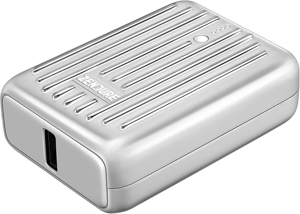 Zendure Supermini 10,000 mAh USB-C Powerbank 18 W Power Delivery, süper küçük harici pil, iPhone, Samsung Galaxy, Huawei, Nintendo Switch vs. için hızlı şarj ile, gümüş ürün görseli 1