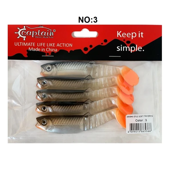 Captain 3569 Style Soft 10cm 10.3gr Silikon Yem 5'li Paket - 4