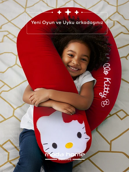 Çocuk oyun ve uyku yastığı-aktivite yastığı 1.sınıf lüks Polar kumaş (hello kıtty) - 3