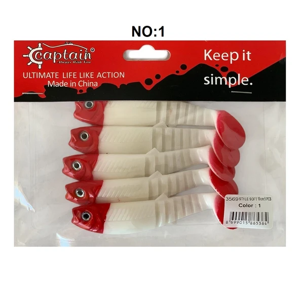 Captain 3569 Style Soft 10cm 10.3gr Silikon Yem 5'li Paket - 2
