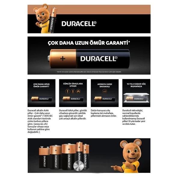 Eğitici Çocuk  Gelişim Duracell 6'Lı AAA İnce Kalem Pil - 4