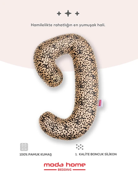 Hamile yastığı,sarılma yastığı aktivite yastığı pamuk kumaş (leopar) - 2