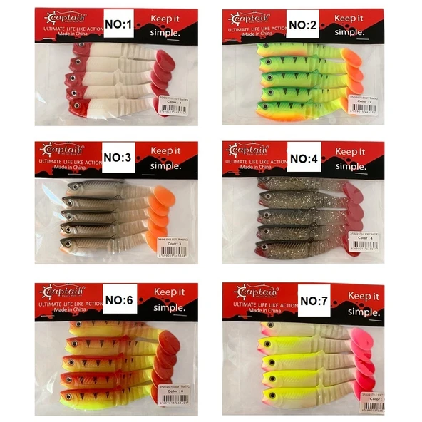 Captain 3569 Style Soft 10cm 10.3gr Silikon Yem 5'li Paket