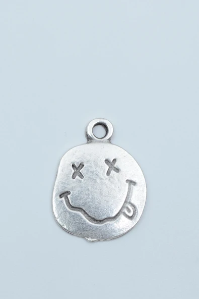 Nirvana - Gülen Yüz Gümüş Kaplama Kolye Ucu ürün görseli 1