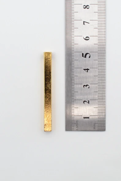 Çubuk Gümüş Kaplama Kolye Ucu - Gold Renk - 2