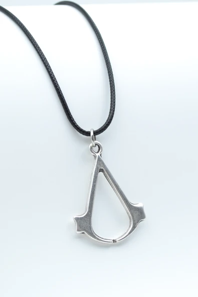 Assassin's Creed Gümüş Kaplama Deri İp Kolye ürün görseli 1