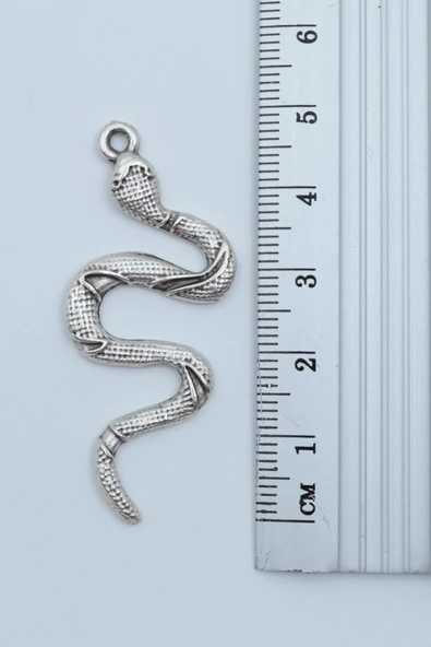 Yılan Gümüş Kaplama Deri İp Kolye - Resim 3