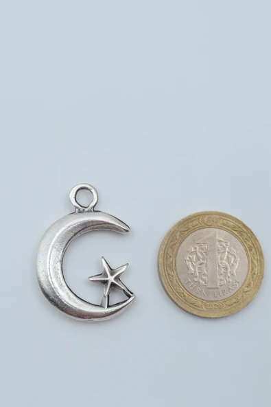 Ay Yıldız Gümüş Kaplama Deri İp Kolye - Resim 4