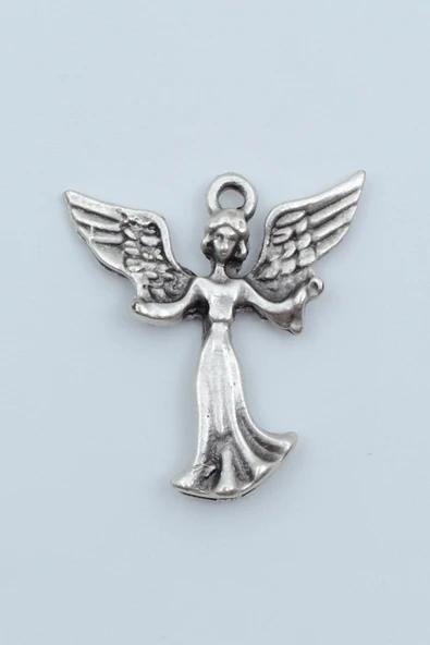 Minimal Kanatlı Melek Gümüş Kaplama Kolye Ucu ürün görseli 1