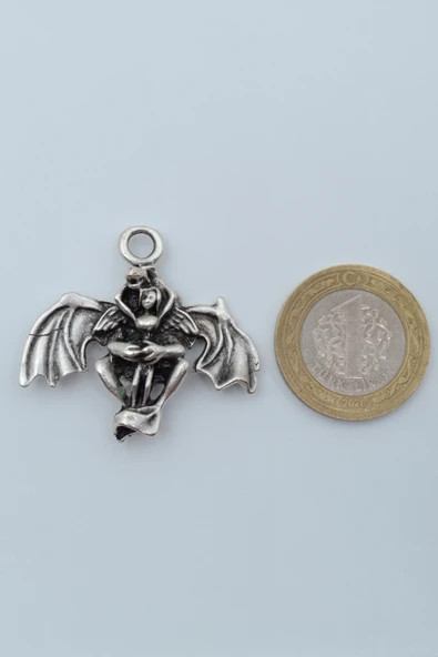 Ejderha Gümüş Kaplama Kolye Ucu - Resim 3