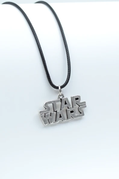 Star Wars Gümüş Kaplama Deri İp Kolye ürün görseli 1