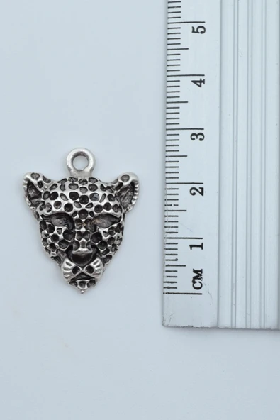 Leopar Gümüş Kaplama Kolye Ucu - Resim 2