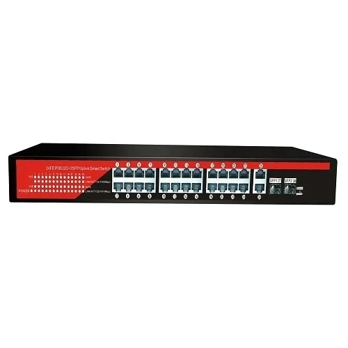 TEKNOTEG - EZCOOL EZ-24PSF-SFP 24PORT 24FE+2GE+2SFP GİGABİT POE SWİTCH 320W