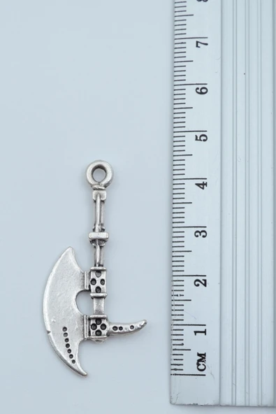 2'li Viking Kalkan - Antik Savaşçı Baltası Gümüş Kaplama Kolye Seti - Resim 4