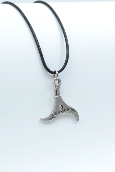 Anime Naruto Hokage Gümüş Kaplama Deri İp Kolye ürün görseli 1