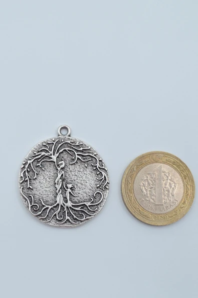 Anne Çocuk - Hayat Ağacı Gümüş Kaplama Deri İp Kolye - Resim 4