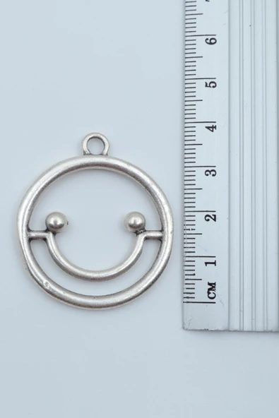 Gülen Yüz- Smile Gümüş Kaplama Kolye Ucu - Resim 2