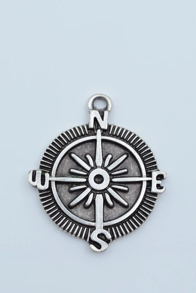 Pusula Gümüş Kaplama Kolye Ucu ürün görseli 1