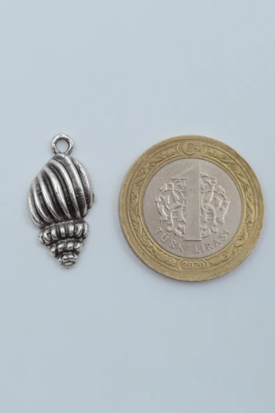 Minimal Deniz Kabuğu Gümüş Kaplama Kolye Ucu - Resim 3