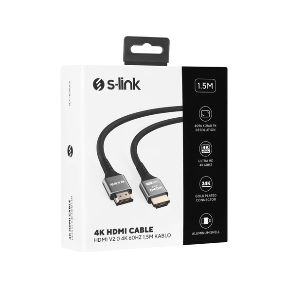 S-lınk Slx-hd4k015, 4k Uhd, Hdmı V2.0, 1.5mt. 60hz. Metal Uçlu, Kablo - 4