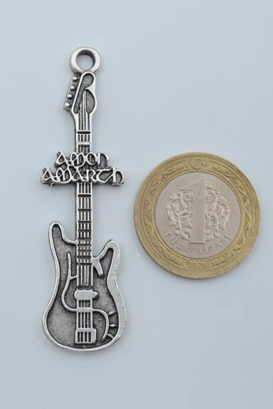 Amon Amarth Elektro Gitar Gümüş Kaplama Kolye Ucu - 3