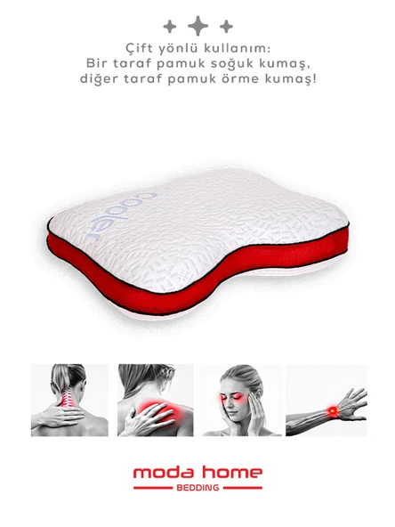 Vısco ortopedık horlama azaltıcı-önleyici yastık,çift taraflı soğuk kumaşlı terletmeyen yastık - 8