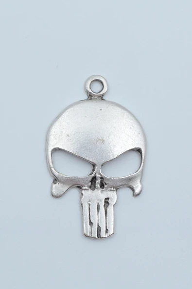 Punisher Cezalandırıcı Gümüş Kaplama Kolye Ucu