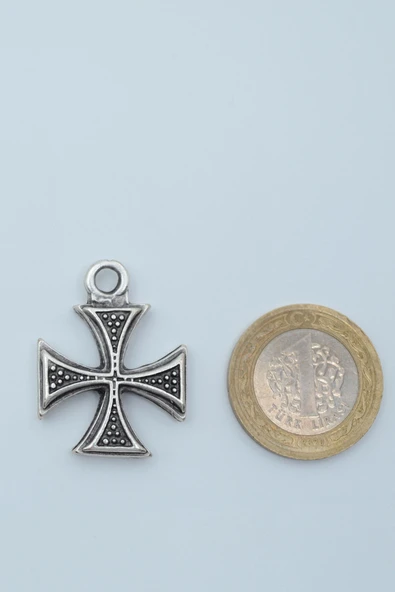 Gamalı Haç Gümüş Kaplama Deri İp Kolye - Resim 4