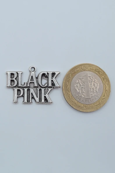 Black Pink Gümüş Kaplama Kolye Ucu - 3
