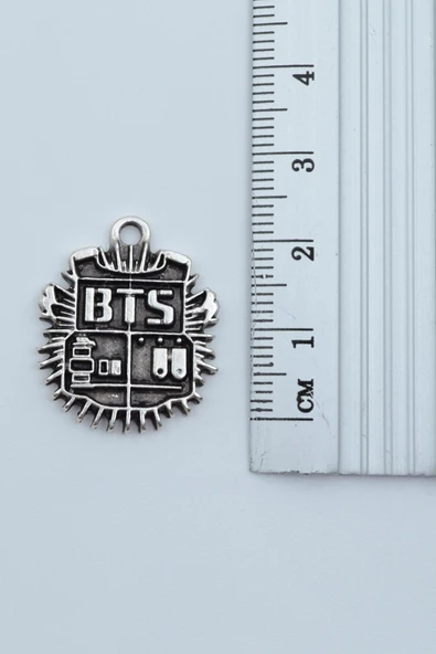 Minimal BTS Army Gümüş Kaplama Kolye Ucu - 2