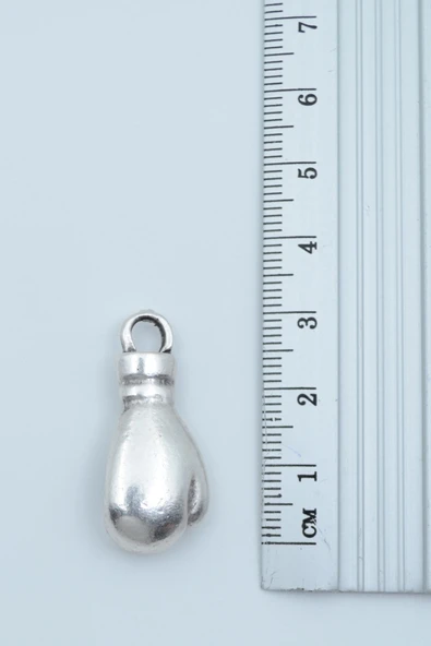 Boks Eldiveni Gümüş Kaplama Kolye Ucu - Resim 3