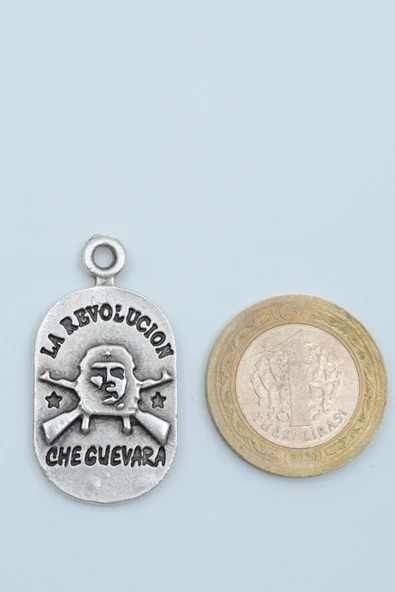 Devrim - Che Guevara Gümüş Kaplama Kolye Ucu - Resim 3