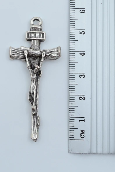 3'lü Hz İsa Haç Çarmıh Gümüş Kaplama Kolye Seti - Resim 4