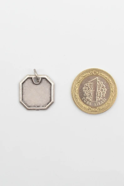 Geometrik Gümüş Kaplama Kolye Ucu - Resim 3