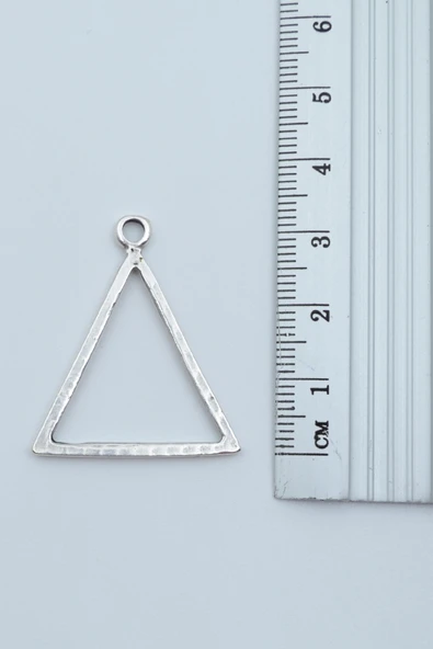 3'lü Geometrik Üçgen Küp Pusula Gümüş Kaplama Kolye Seti - Resim 3