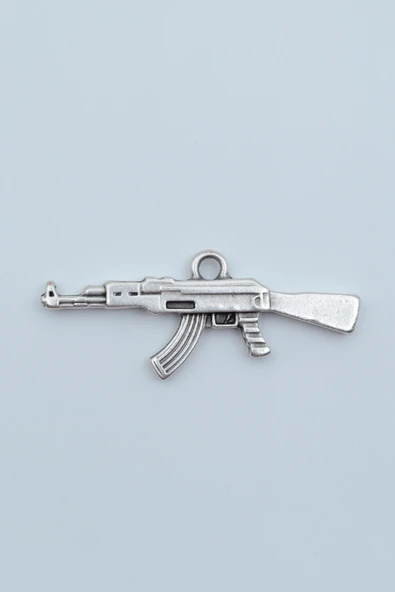 Pubg Keleş Ak-47 Kalaşnikof Gümüş Kaplama Kolye Ucu - 1