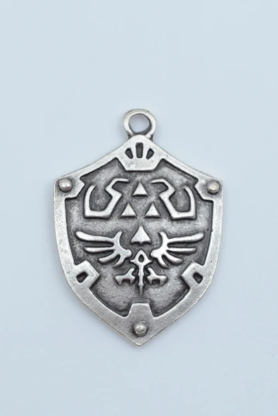 The Legend Of Zelda Kalkan Gümüş Kaplama Kolye Ucu ürün görseli 1