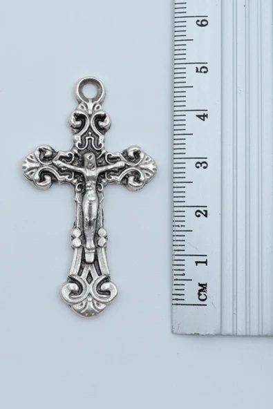 2'li Hz.İsa Haç - Çarmıh Gümüş Kaplama Kolye Seti - Resim 3