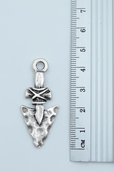 3'lü Antik Ok Ucu Triagle Desenli Ok Ucu Gümüş Kaplama Kolye Seti - Resim 4